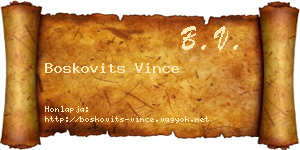 Boskovits Vince névjegykártya